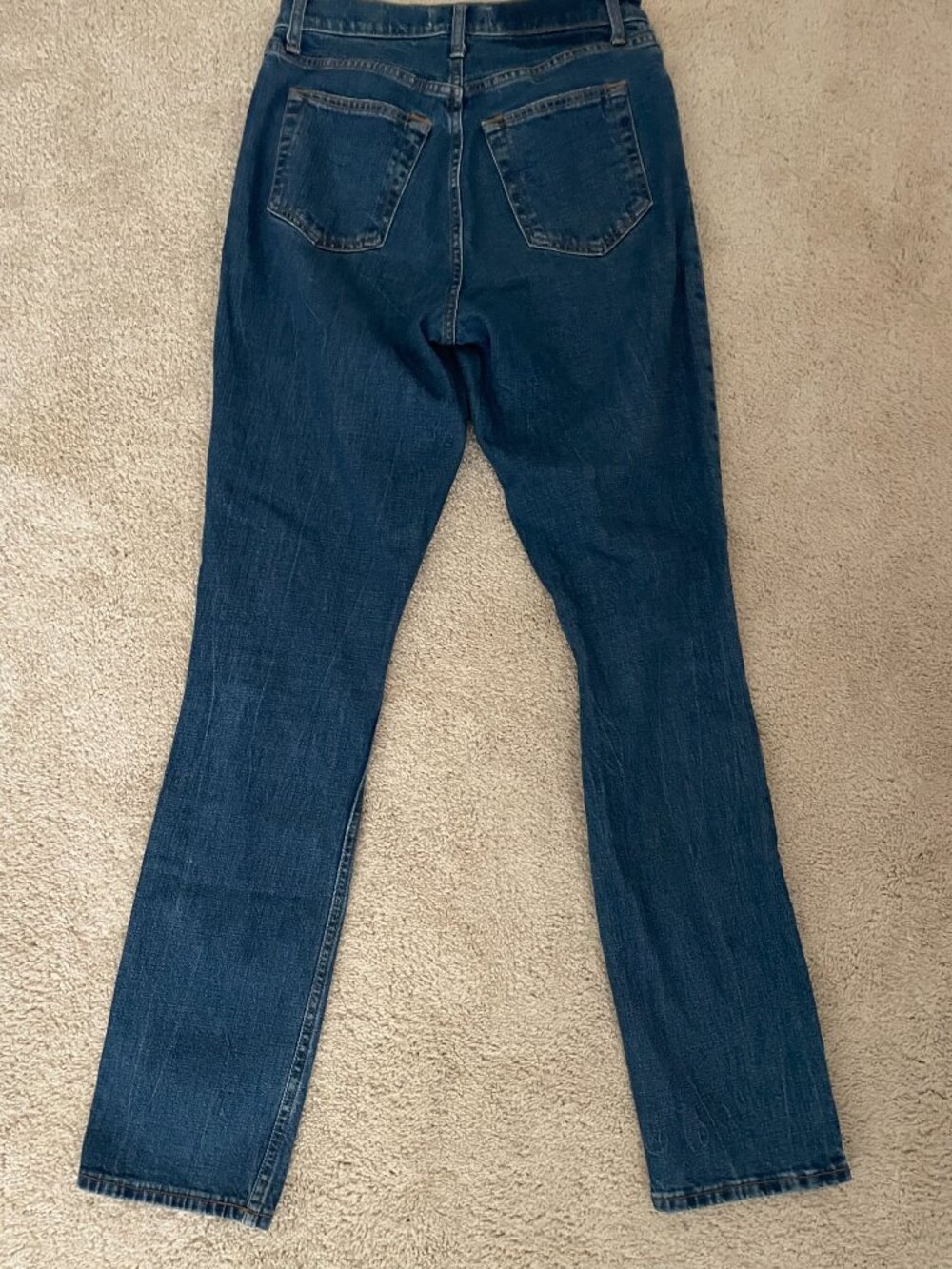 Ultra High Rise 90s Slim Straight Jeans Women 27L Dark Wash Vintage Style Denim - Picture 5 of 8